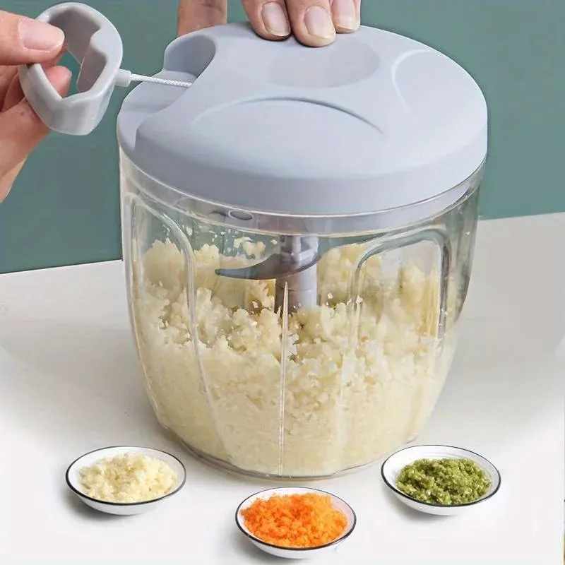 Cortador de mão picador de alho-corda de tração manual processador de alimentos picador de vegetais-para cebola gengibre frutas nozes máquina de lavar louça segura — image 7