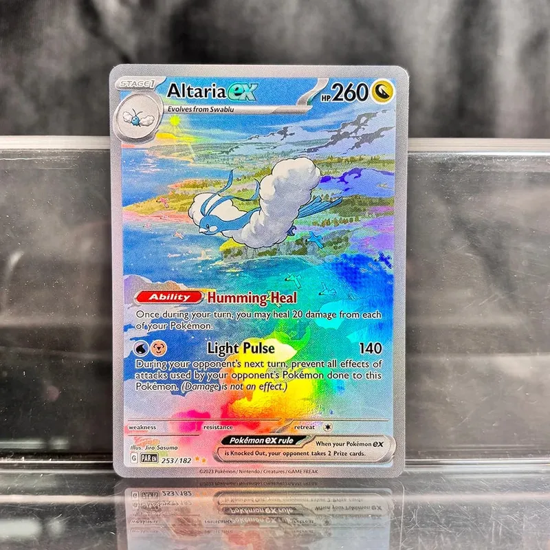 Coleção de negociação de jogos holográficos cartões proxy ptcg charizard pikachu mew ex singl pkm cartões de folha gengar vmax skyridge (sk)