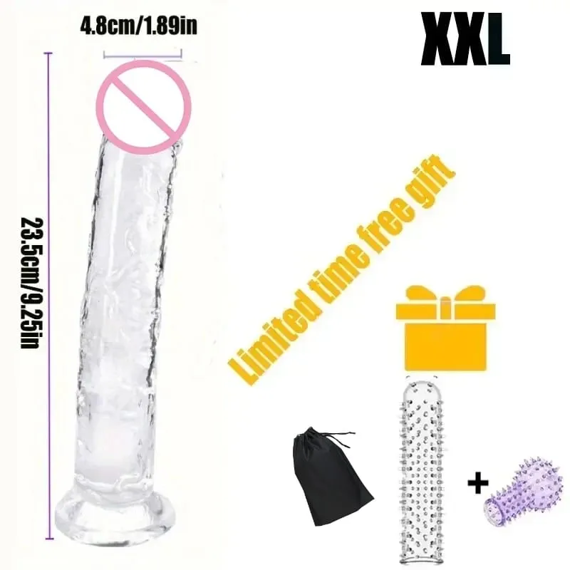 Mulher realista anal butt plug transparente vibrador ventosa pau grande masturbadores macios g ponto pênis grande produto sexual adulto 18 +