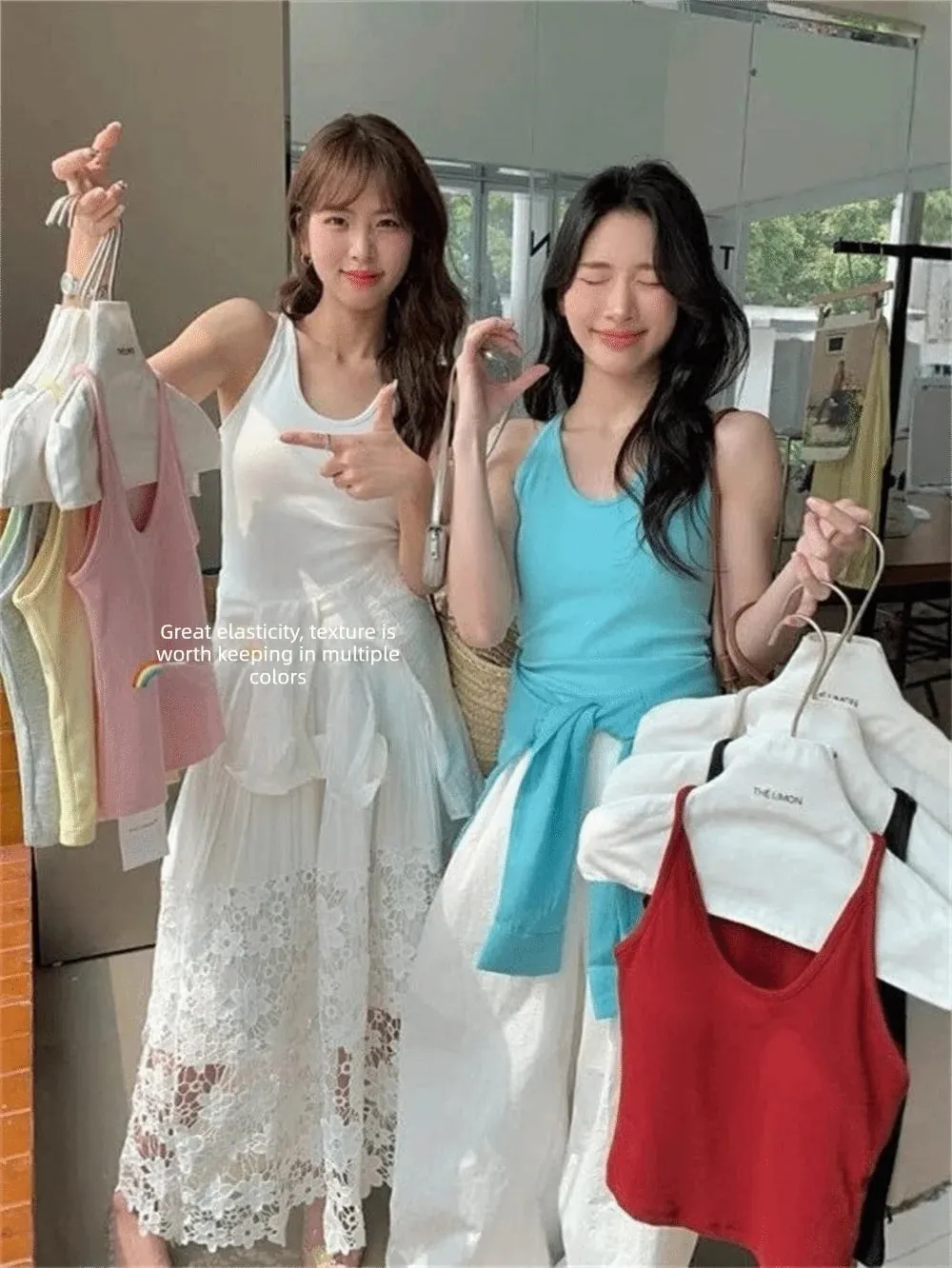 Estilo coreano com almofada no peito cinta colete u-pescoço cor sólida sem costas sem mangas superior emagrecimento feminino camis verão