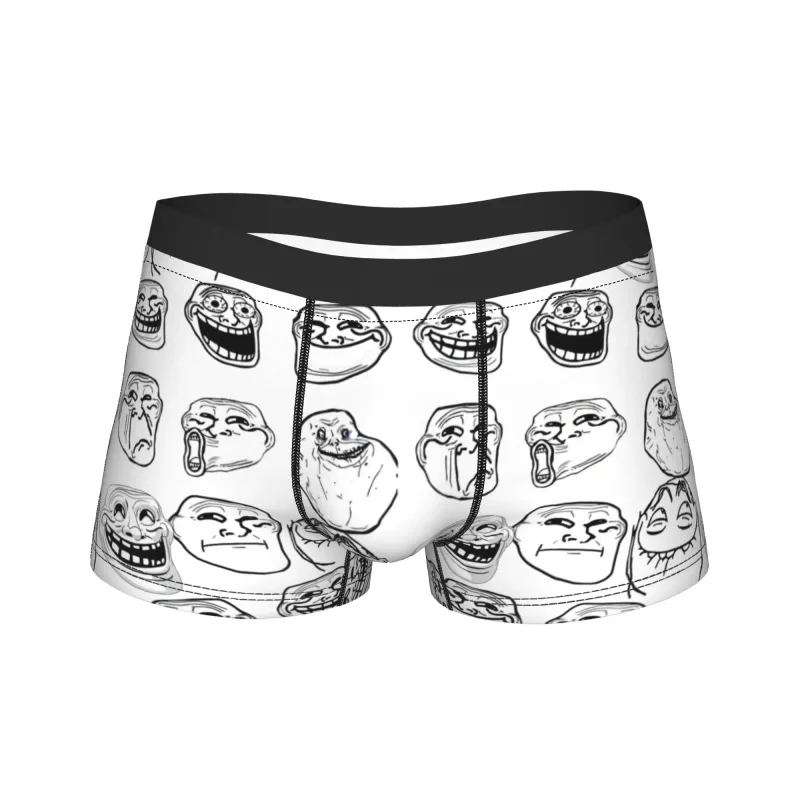 Rage comic trollfac tronco engraçado anime bolsa roupa interior venda quente padrão boxer breve confortável cuecas masculinas plus size