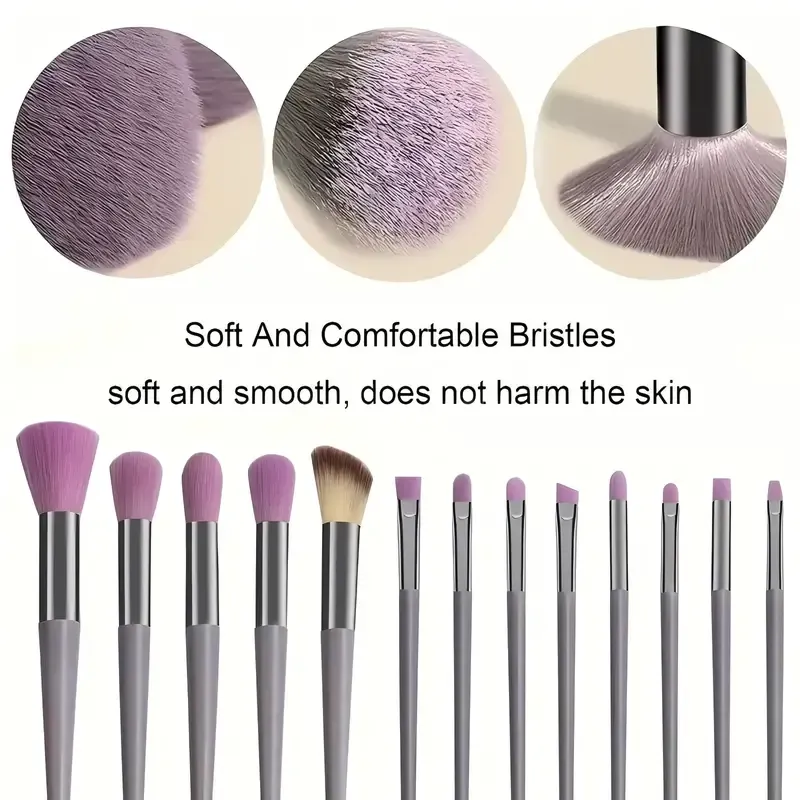 Conjunto de pincéis de maquiagem profissional, 13 peças, base, sombra, blush, pó, mistura macia, fofo, cosméticos, conjunto completo de ferramentas de maquiagem feminina