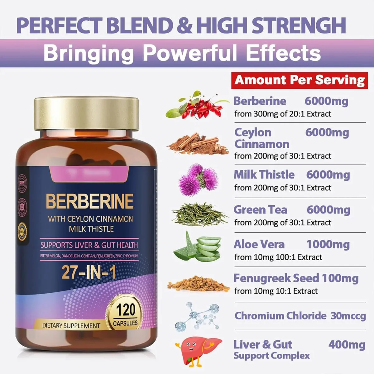 Suplementos de cardo leiteiro com canela e berberina Ceilão - antioxidante auxilia na digestão do fígado e na saúde intestinal aumenta a imunidade — image 4