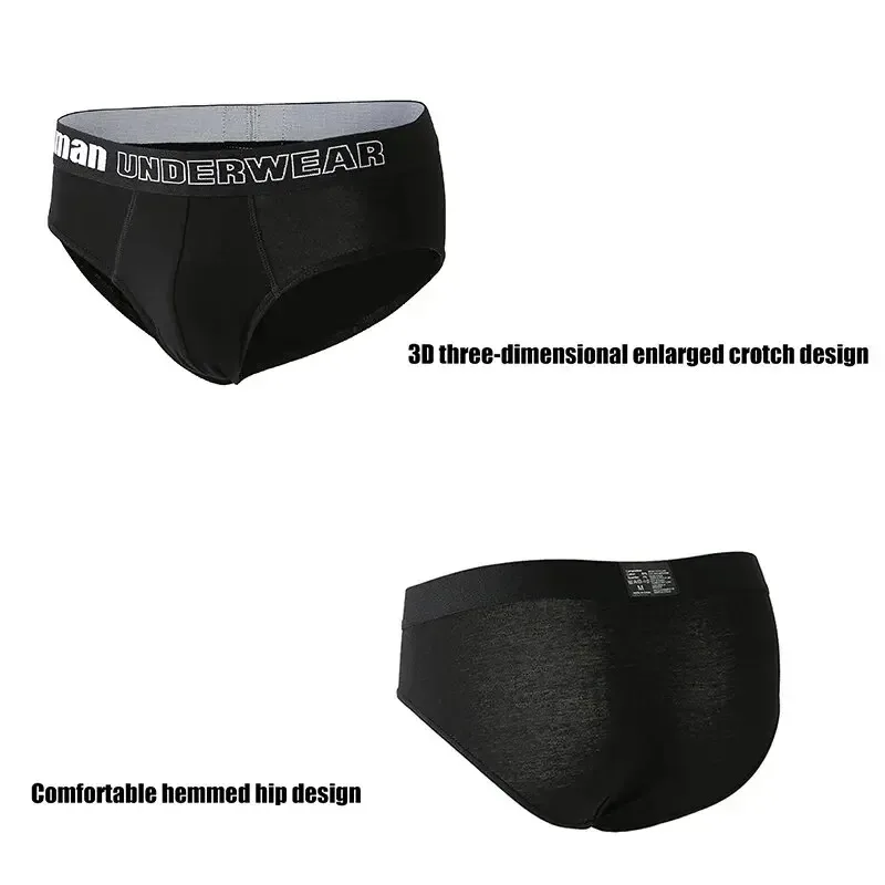 6Pcs Men's Cotton Panties Soft Men Triangular Pants Comfort Shorts Solid Colour High Elastic Underwear Breathable Fashions