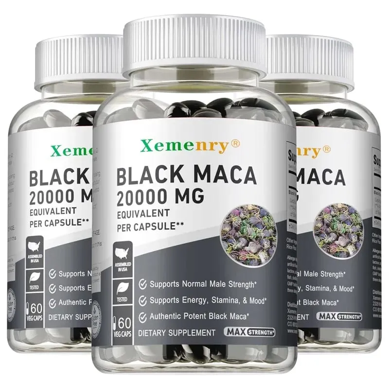 Suplemento de raiz de maca preta - melhora a resistência, a força e o humor, melhora o desempenho e aumenta a energia