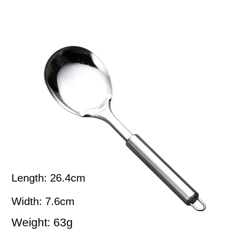 Espátula wok de aço inoxidável, durável, cabo longo, utensílios de cozinha, conjunto de utensílios de cozinha, colher de arroz, concha, ferramentas de cozinha