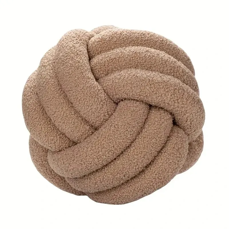 Travesseiro de bola atada para decoração de casa, indeformável, ecológico, bola atada, travesseiro de pelúcia, tecido à mão, bola atada, travesseiro de lance traseiro