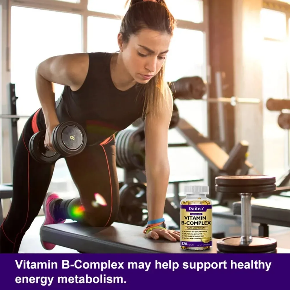 Complexo de vitamina B - suplemento de suporte imunológico promove a saúde do cérebro e do sistema nervoso, aumenta a energia e melhora o estado de alerta
