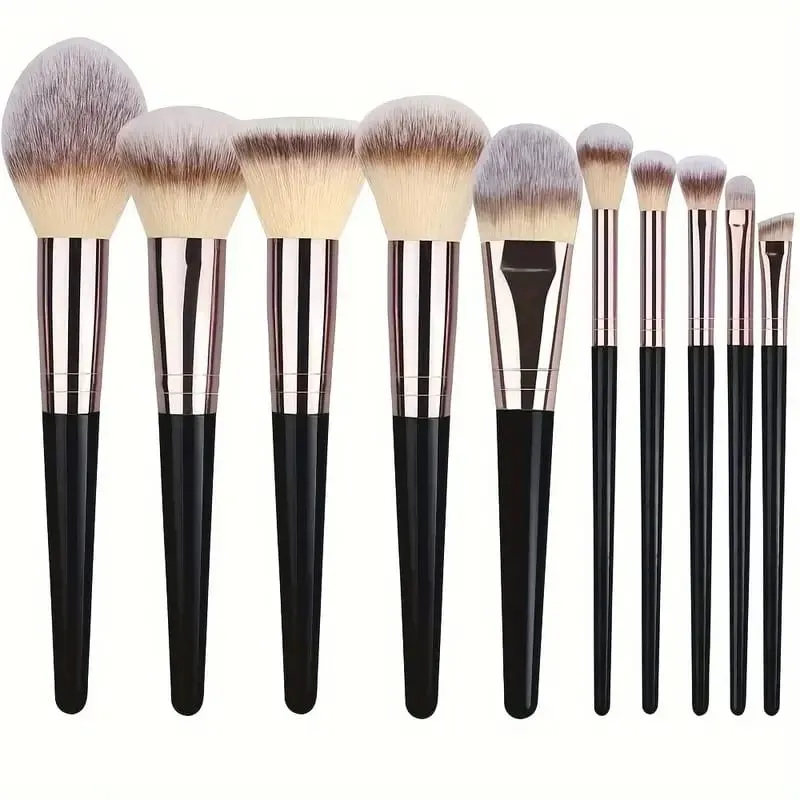 3-20 pçs pincéis de maquiagem conjunto sombra de olho fundação blush iluminador corretivo escova ferramenta de beleza feminina esponjas de polegar puffs