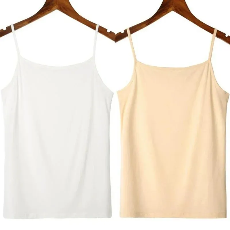 Solid Color Sleeveless Camisole Vest Casual Basic Slim Tank Top All Match Daily Women Summer Fashion Streetwear Tops Underwear — image 13