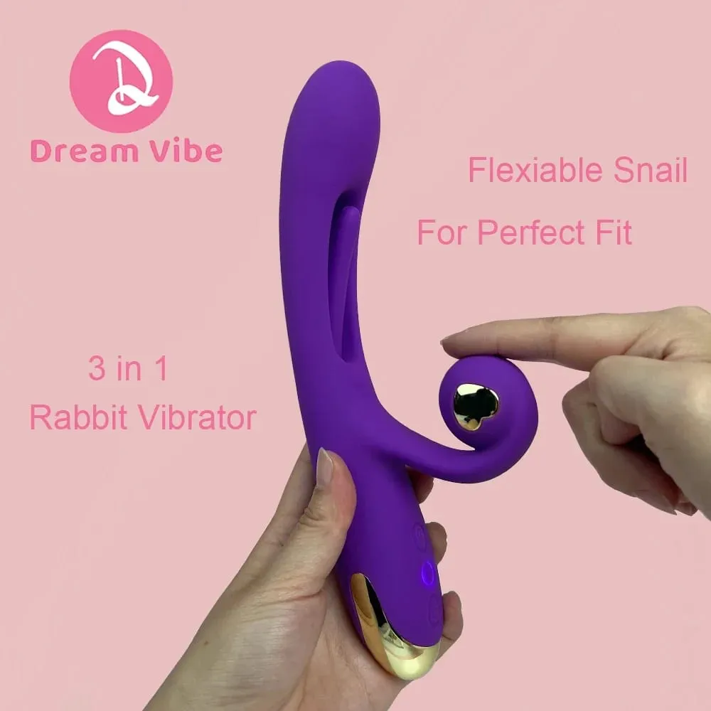Vibrador de caracol 3 em 1, língua flexível, penetração de caracol, ponto g e clitóris, brinquedo sexual para mulheres, prazer 18 + brinquedo