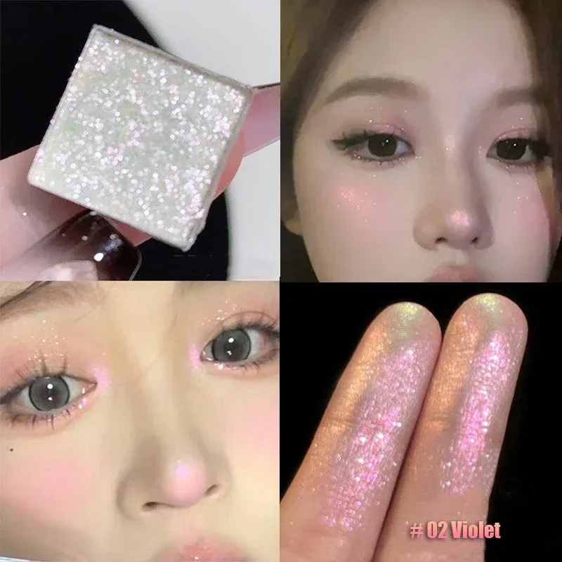 Cartões de sombra para olhos multicromáticos, metálicos, à prova d'água, camaleão, azul, ultra-brilhante, holográfico, glitter, maquiagem para os olhos, iluminador