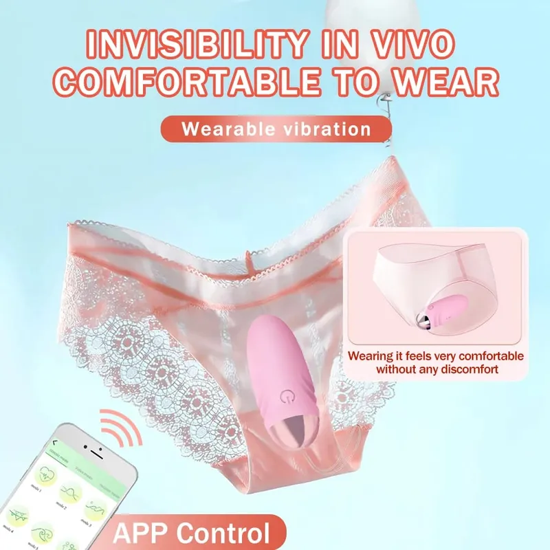 無線藍牙 APP 假陽具振動器女式陰蒂刺激器 G 點按摩器佩戴振動蛋性玩具女性成人