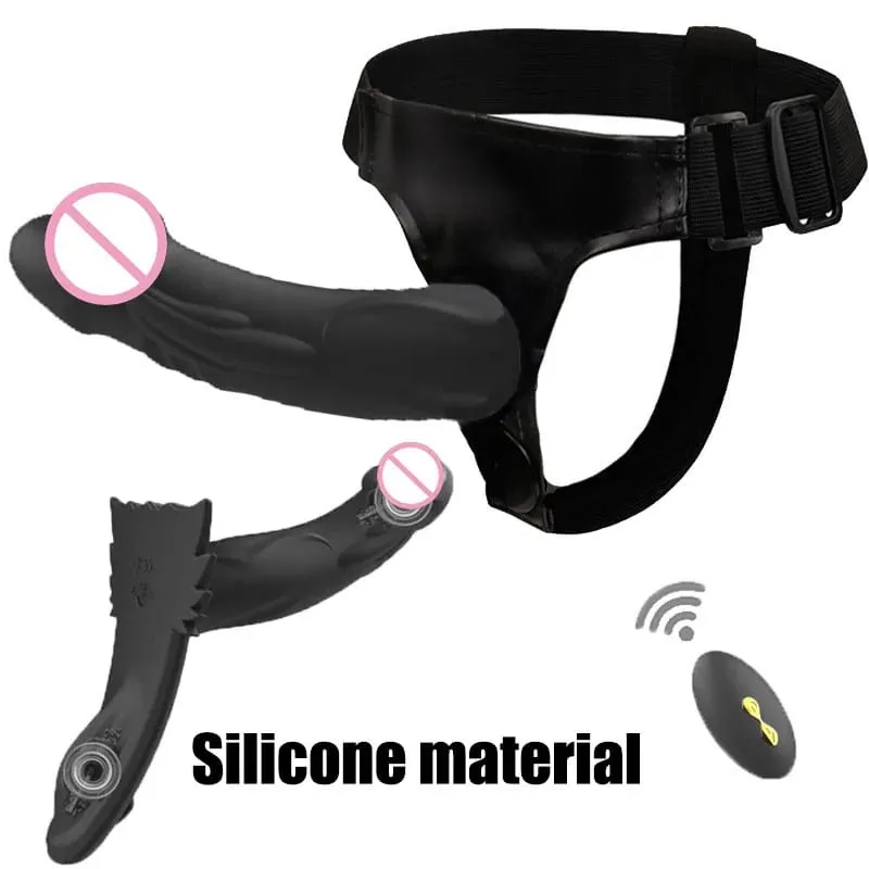 Cinta de silicone vibratória com controle remoto, cinto com vibrador ajustável, calcinha de fixação vestível para casais, estímulo duplo destacável