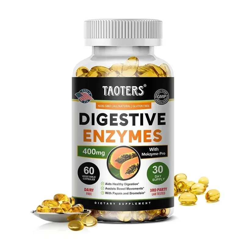 Digestive Enzymes - Aids in Bowel Movements Metabolism Nutrient Digestion and Intestinal Health for Adult Men and Women