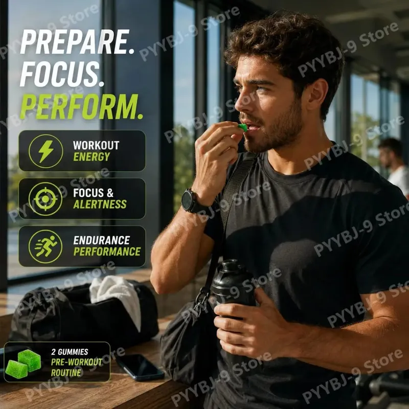 Docteat Beast Mode Blend Pré-treino Gummies Foco de Energia e Suporte de Resistência para Treinamento de Força e Ginásio Ativo Dias 70 Contagem