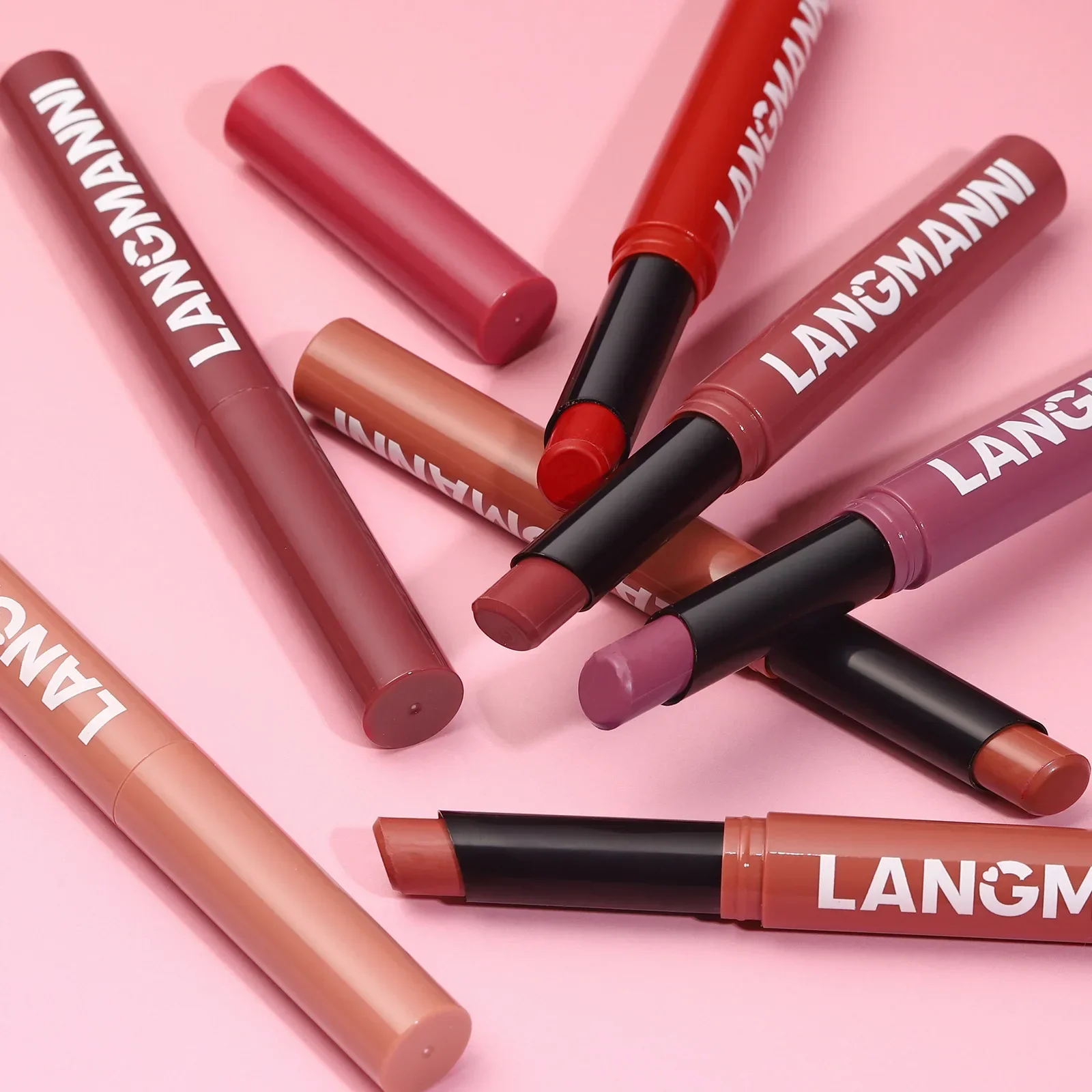 Batom rotativo de veludo fosco, batom à prova d'água de longa duração, copo antiaderente, coloração labial, cosméticos, delineador de maquiagem