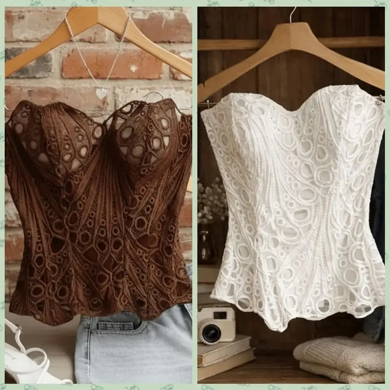 Bustier volta gravata oco para fora espartilho superior bainha irregular espinha de peixe renda espartilho malha emenda roupa interior feminina clubwear