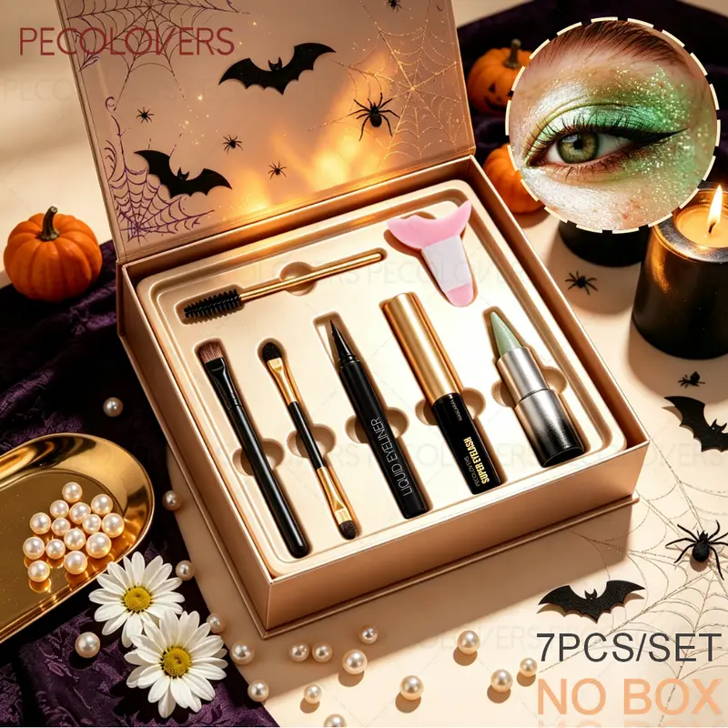 7 PÇS/SET Sombra Vara Rímel Delineador À Prova D' Água com Pincéis de Maquiagem & Ferramenta de Ajuda à Maquiagem Dos Olhos Presente Feminino