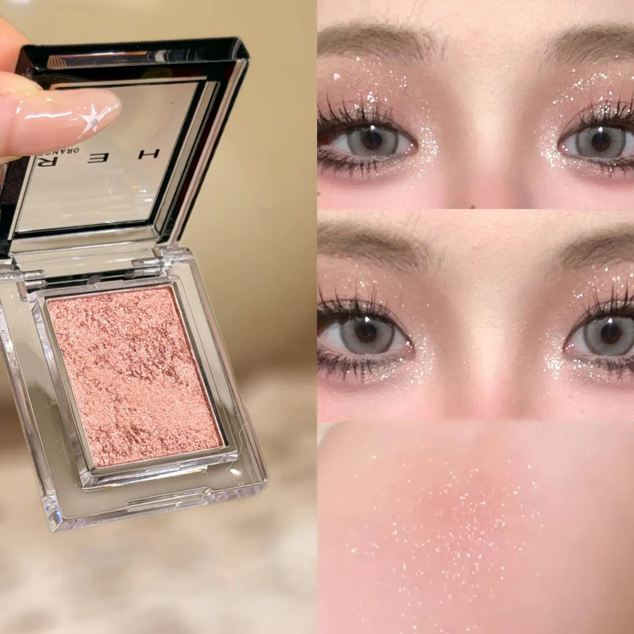 Monocromático azul metálico sombra diamante brilho verde sombra de olho paleta iluminador espumante perolado roxo olhos maquiagem