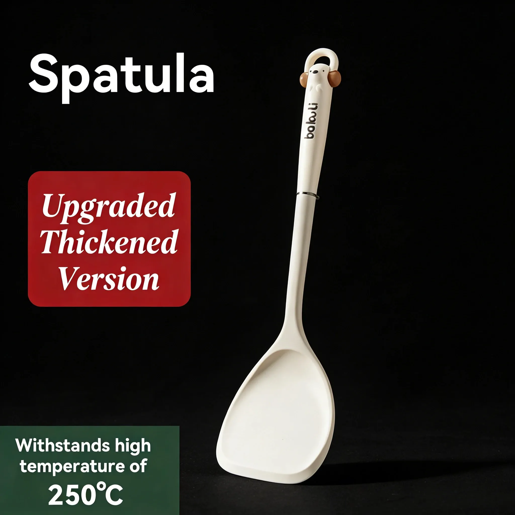 Novo utensílio de cozinha melhorado, conjunto de 3 peças, espátula de silicone, colher de arroz e sopa, resistente ao calor, ferramentas de cozinha antiaderentes