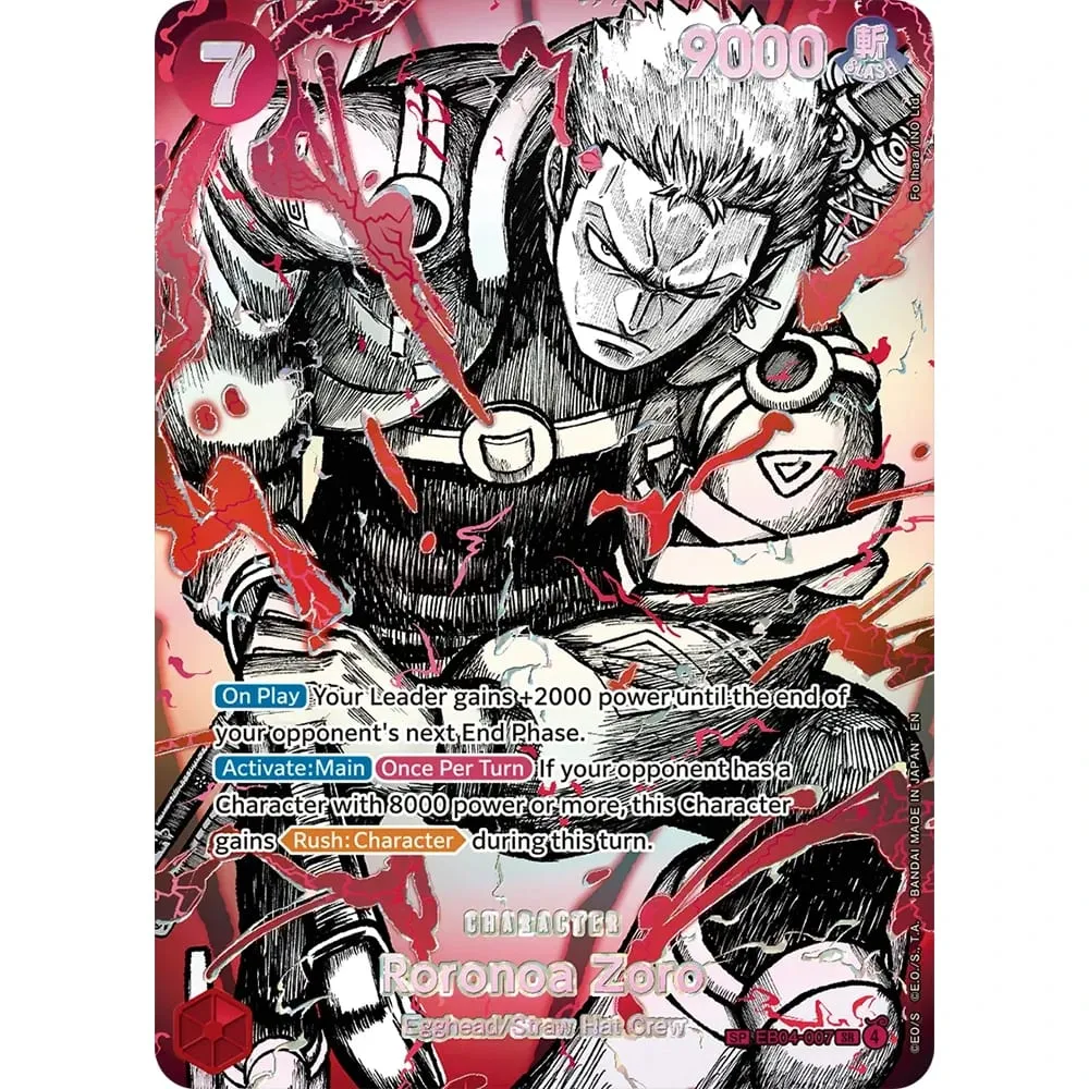 Cartões de coleção Monkey D. Luffy EB04-061 OPCG EN Brilhando Criatividade Raro Holográfico Em Relevo Cartão De Folha Texturizada