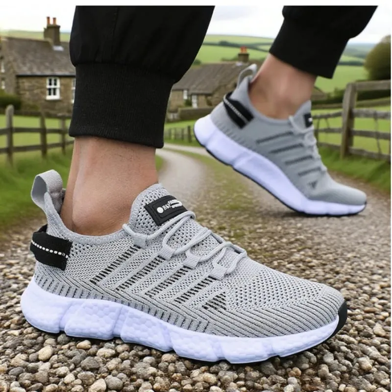 Tênis de corrida de sola macia para homens malha respirável flexível tênis casuais confortáveis ​​solas sustentáveis ​​sapatos de treinamento de tênis
