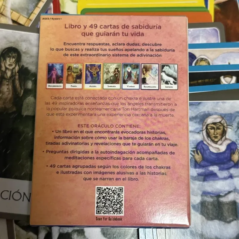 Chakras oráculo de los chakra oráculo cartas 49 baralho 10.4*7.4cm versão espanhola destino adivinhação tarô jogo de tabuleiro