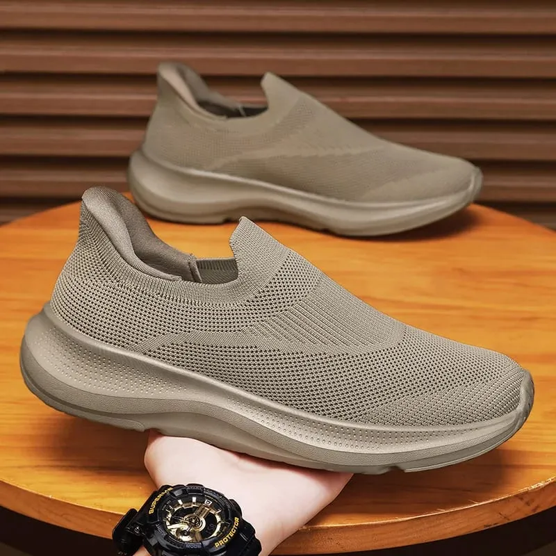 Respirável malha deslizamento na plataforma sapatos de caminhada esportes leve não deslizamento almofada tênis casuais para homens mulheres alta qualidade
