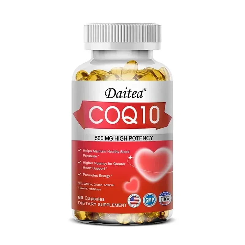 Coenzyme Q10 Capsules High Concentration Vegetarian Supports Blood Circulation Stress Health and Physical Energy Antioxidant