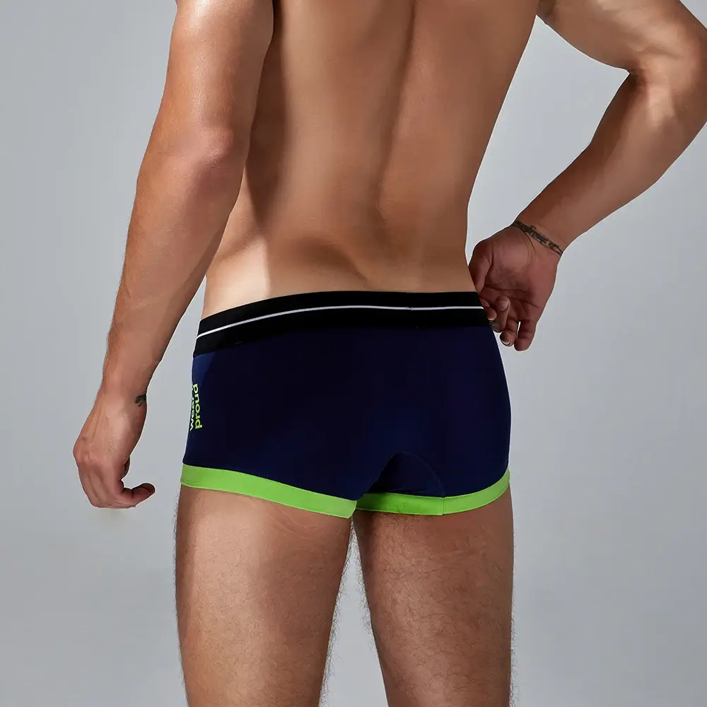 Seobean 4-Pack Men's Cotton Underwear Comfortable Breathable Sweat-Absorbent Flat-Bottom Briefs