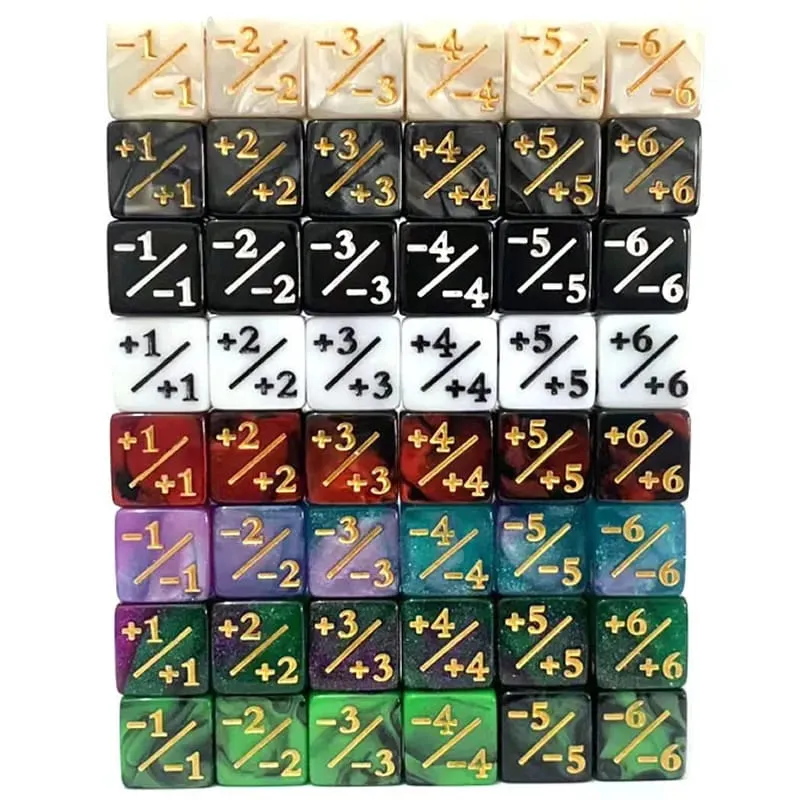 16mm 6 Side Dice Counters +1-1 Kids Toy Counting For MTG The Gathering Card Gaming Token Loyalty Gift 10PCS/Bag — image 6