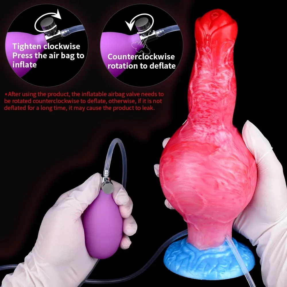 Ejaculação anal plug cão/lobo vibrador inflável grande nó pênis com função de esguicho forte otário brinquedo sexual para mulher — image 3