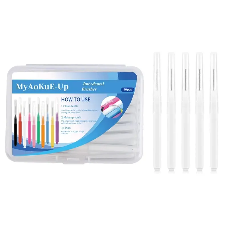 40 pçs mini escova de sobrancelha sobrancelha perm escova de maquiagem cílios extensão levantamento dobrável mini escovas de cílios dental limpo ferramentas de beleza