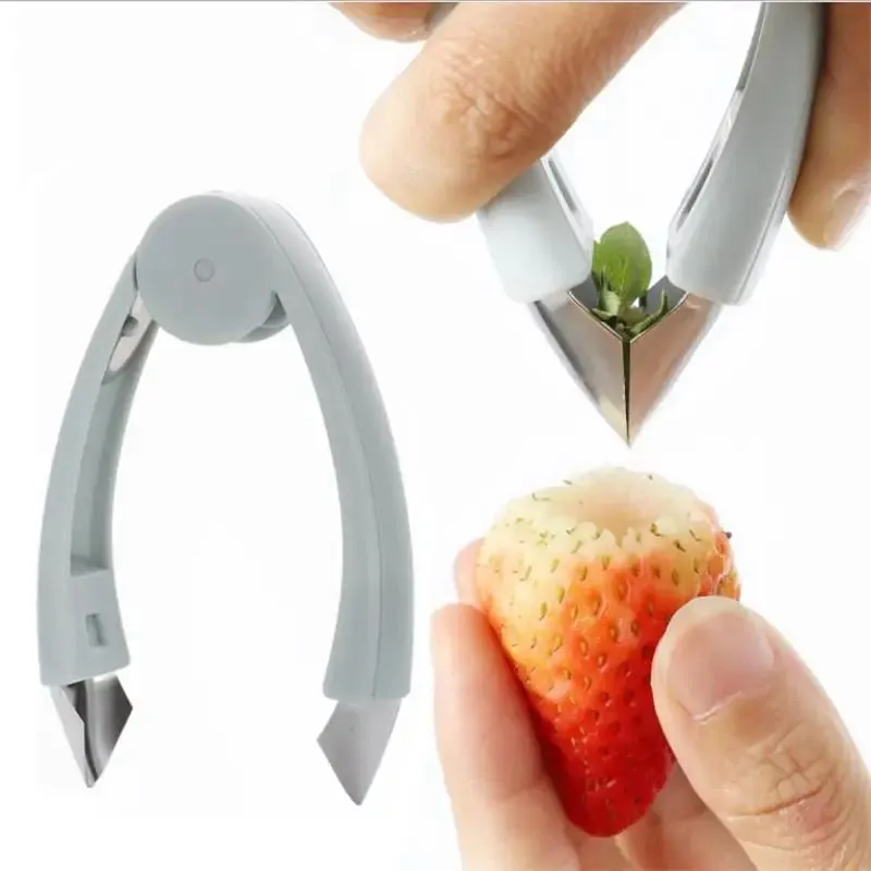 Removedor de folhas de tomate em aço inoxidável, cortador de sementes de abacaxi, pinça para descascar frutas, máquina de cozinha, fatiador, aparelho — image 2