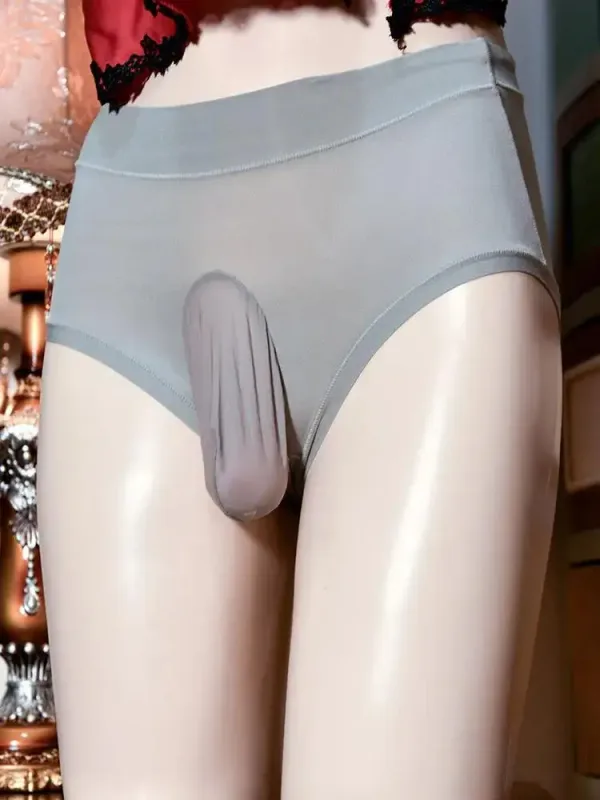 Homens sheer ver através brilhante g-string sissy u convexo bolsa tanga respirável roupa interior bainha cuecas unisex alta elástica mais sexy