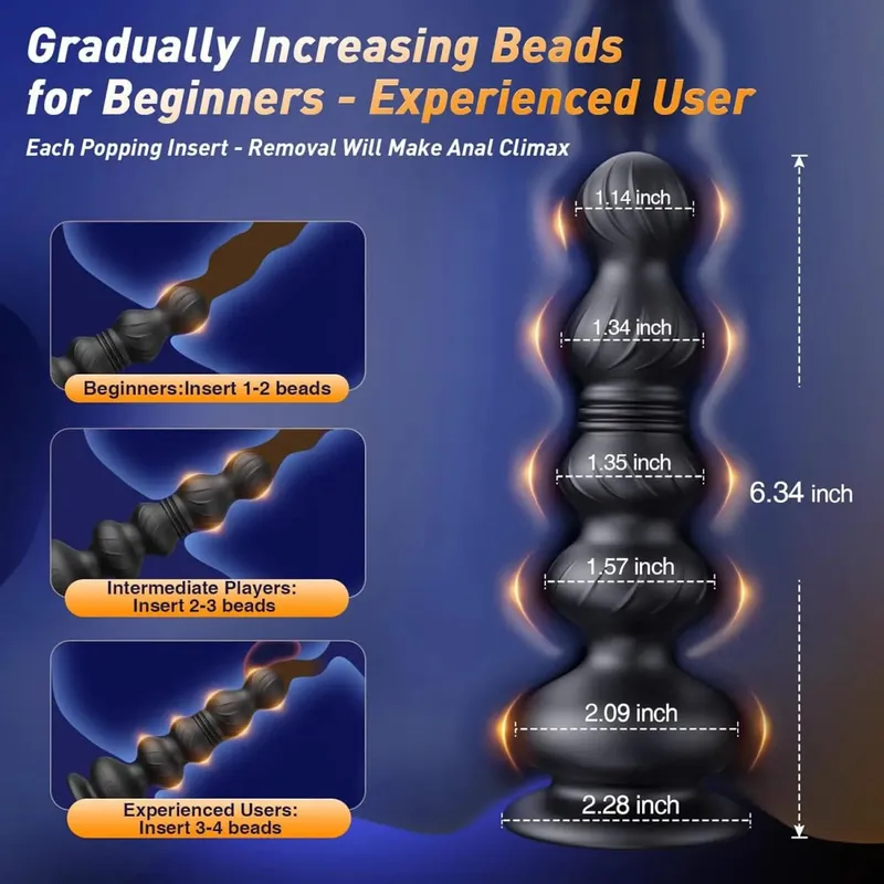 Empurrando contas anais massageador de próstata vibrador anal brinquedos butt plug trainer vibrando empurrando brinquedos sexuais para homens mulheres adultos — image 4