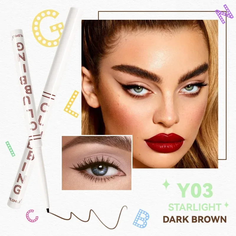 Lápis de delineador preto e branco à prova d'água, de longa duração, à prova de manchas, para maquiagem de olhos ousada, fórmula de fácil deslizamento, cosméticos