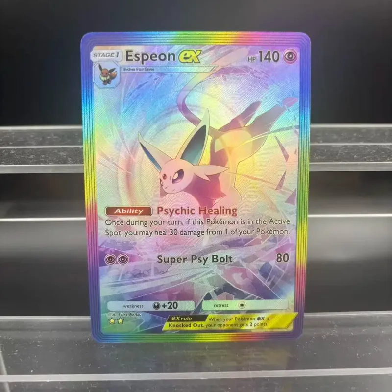 Cartões de coleção de bolso diy umbreon espeon ex auto feito cartão único clássico jogo anime cartão presente brinquedo — image 2