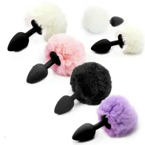Slicone Butt Plug Hairy Bunny Tail Rabbit Tail Smooth Anal Plug Cosplay Cute Sex Toys for Women Erotic Adult Toys Sex Products — image 1