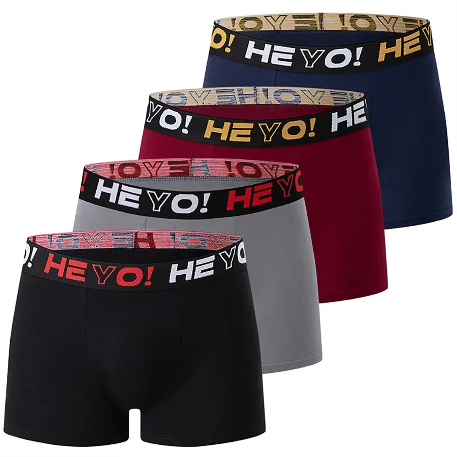 4-Piece Set of Men's Solid Color Cotton Underwear, Casual and Versatile, Elastic Waist, Comfortable Four Corner Plus Size Shorts — image 13