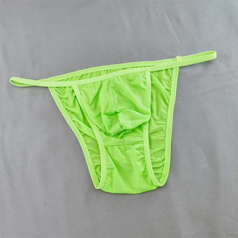 Ice Silk Briefs Men Underwear Solid Color Male Underpants Ultra-Thin Seamless Panties Thin Belt Low Waist