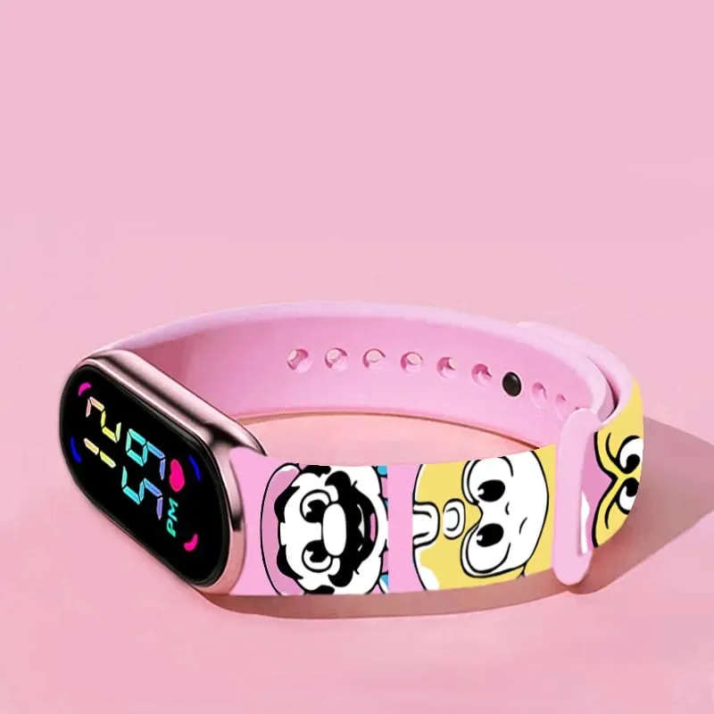 Relógio digital infantil com led, controle de toque, pulseira de silicone, à prova d'água, esportivo, para meninos e meninas, presente de aniversário