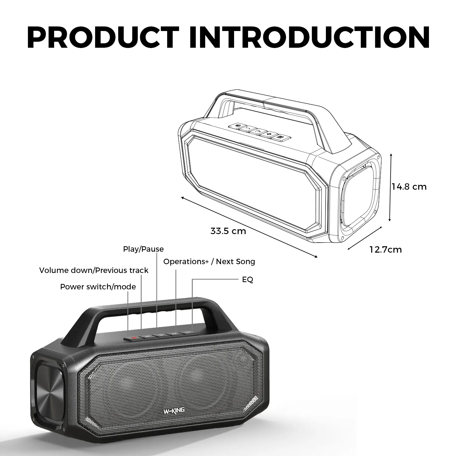 BT261-2 Portátil Bluetooth 80W Alto-falante sem fio IPX6 à prova d'água alto com reforço de graves estéreo emparelhamento carregamento reverso