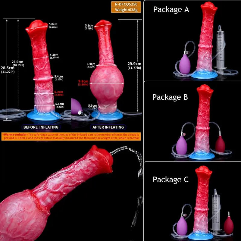 Plugue anal inflável para cavalo, plugue anal de silicone para ejaculação, pênis com nó, ponto g, treinador anal, brinquedo sexual gay, homens e mulheres
