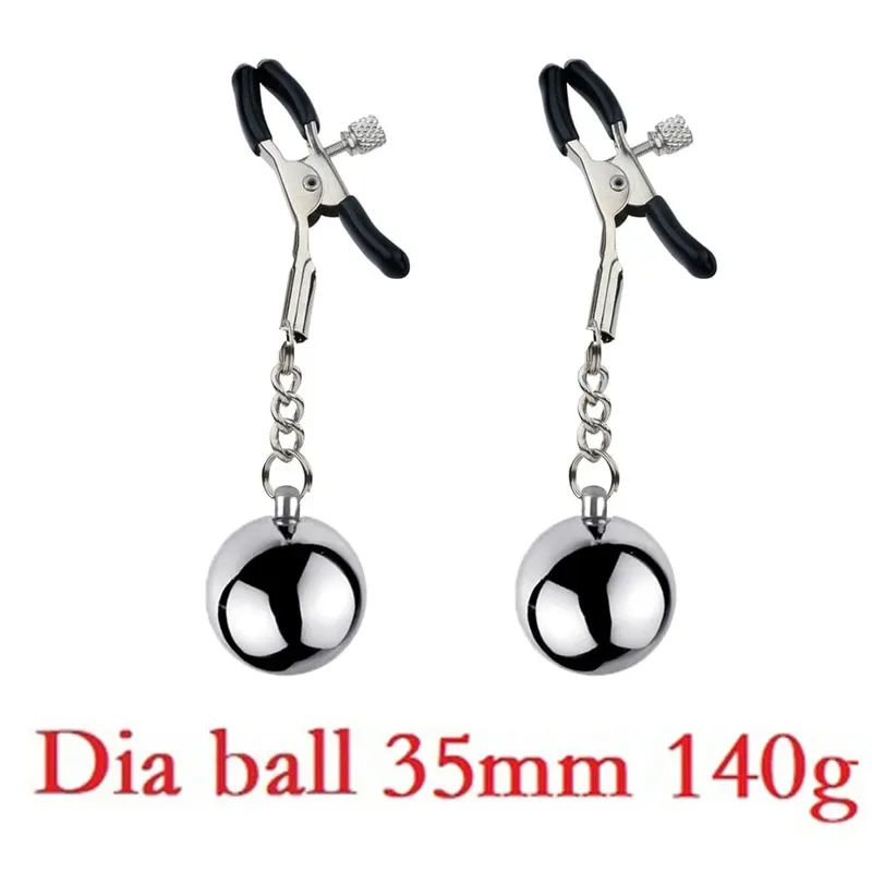 Clipes de braçadeira de mamilo pesado, estimulador de escravo de peso, clipes de metal com bola de peso, bondage, brinquedo sexual para mulheres