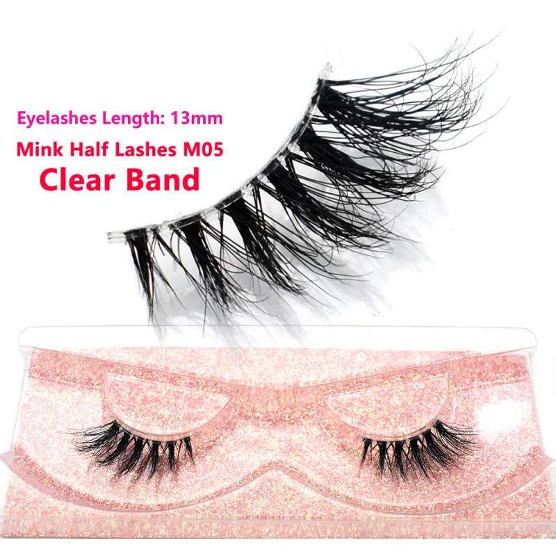 Half Eye Lashes Natural 3D Mink Short False Eyelashes Fluffy Wispy Cross Strip Fake Lashes Soft Half Eyelashes Extension Makeup — image 27