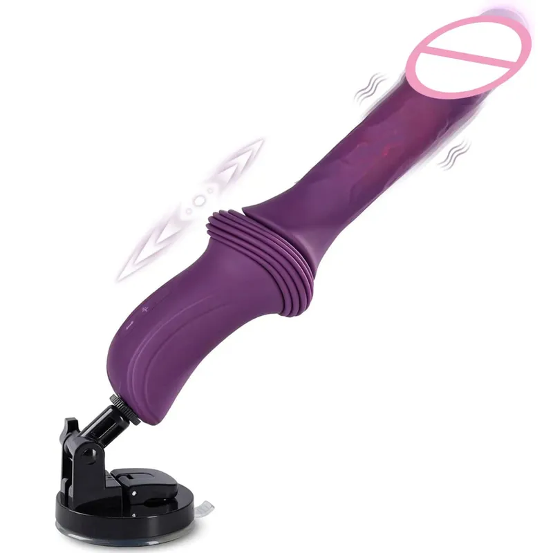 Máquina de sexo empurrando vibrador vibrador g ponto massageador vaginal masturbação feminina ventosa adultos brinquedos sexuais para mulher