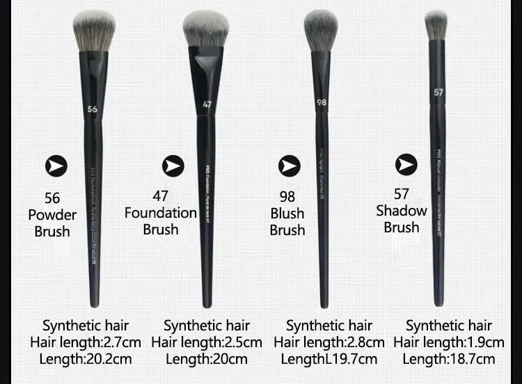 5/16/26 pçs/set pincéis de maquiagem em pó preto ângulo escultura fundação rosto ferramentas cosméticas essenciais sombra olho compõem escova