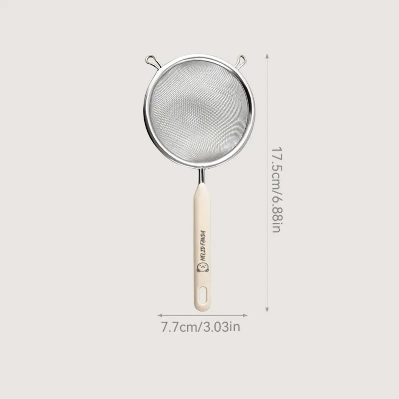 Filtro de resíduos de aço inoxidável 304 durável com alça de plástico filtro de malha fina peneira de farinha óleo skimmer colher utensílios de cozinha